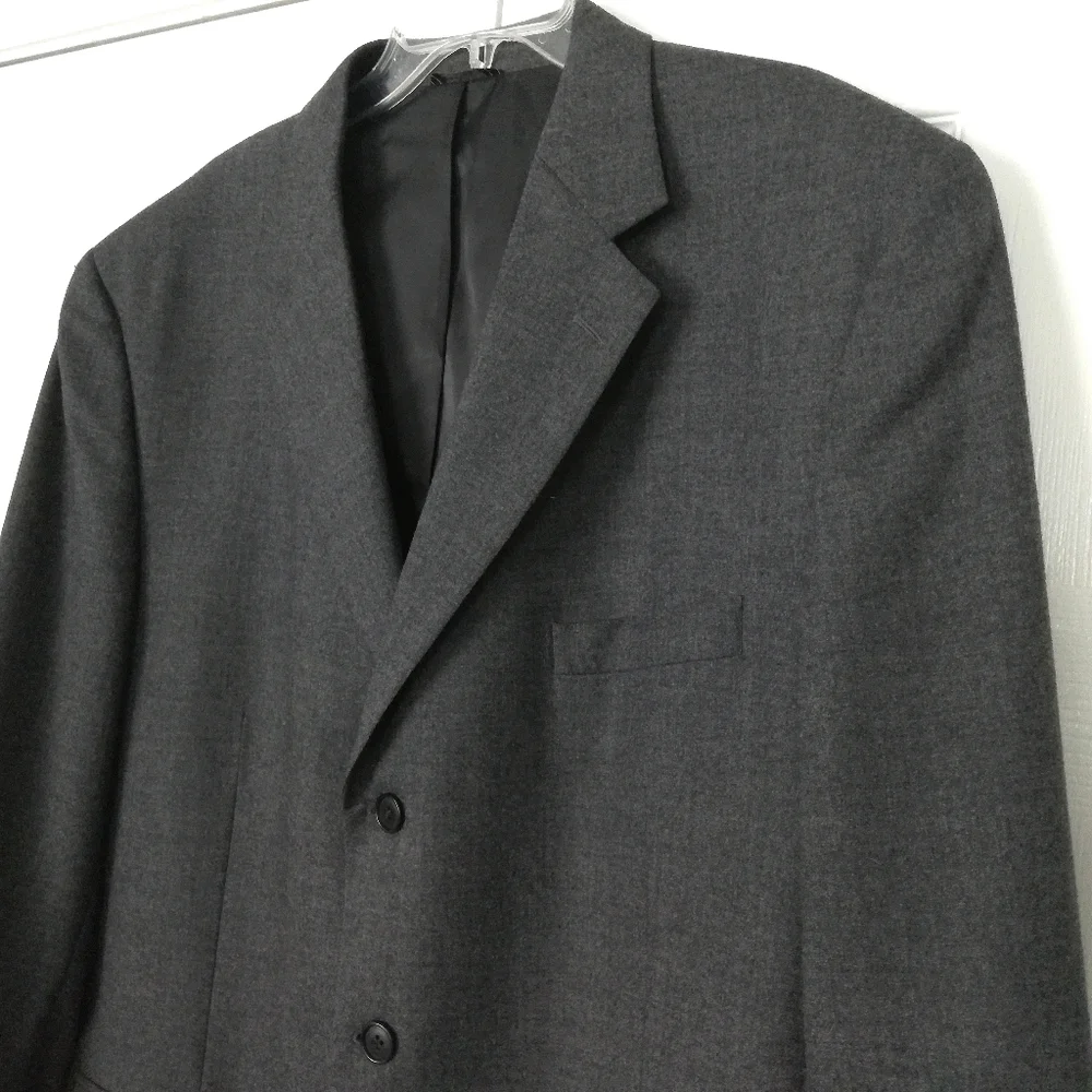 Bachrach Charcoal Gray Wool Sport Coat Size 46 Long